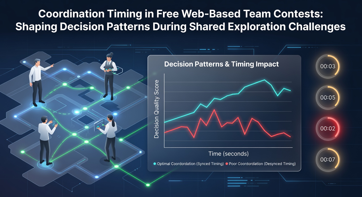 Team members coordinating in a browser-based exploration contest displayed on multiple screens