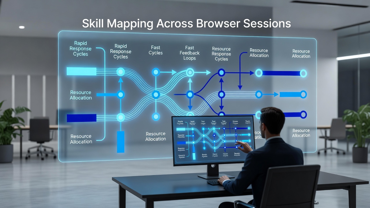 Detailed view of skill mapping dashboard displaying response cycle data and resource distribution graphs from multiple team sessions
