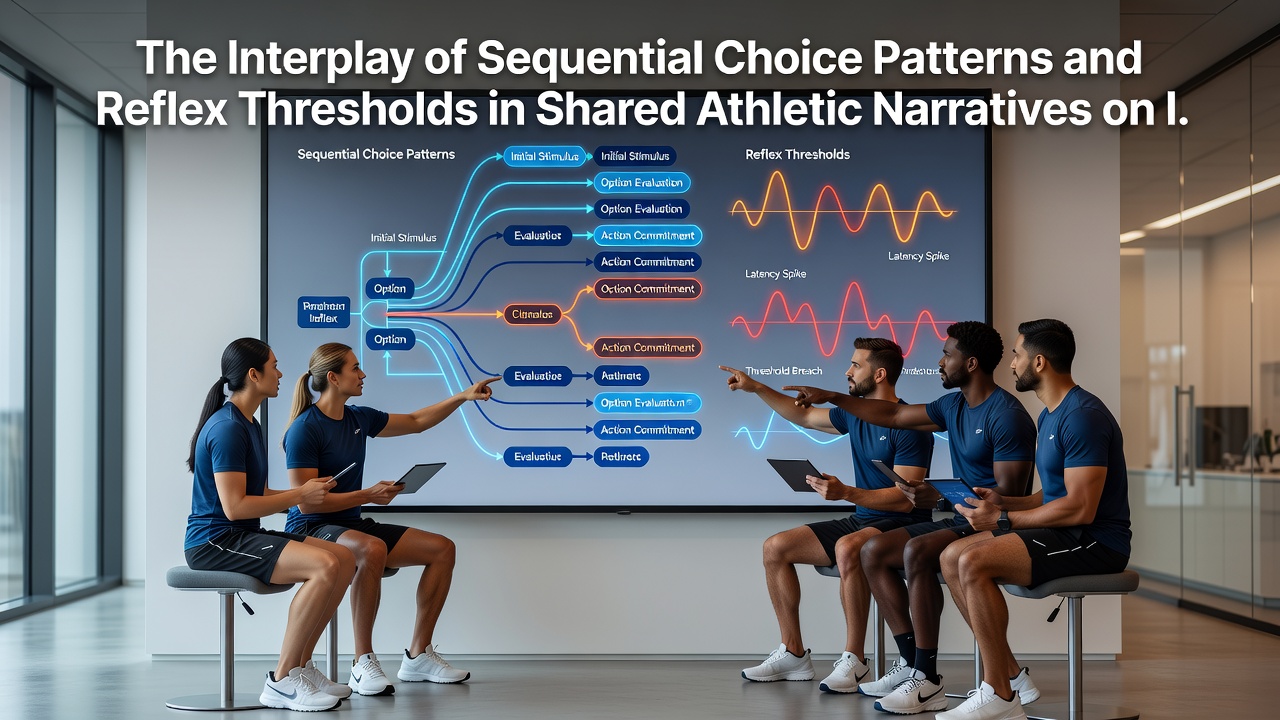 Multiplayer dashboard displaying reflex timing metrics alongside sequential choice history in a team athletic scenario